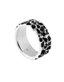 Современное серебряное кольцо «Текстура», 10 мм. - 19