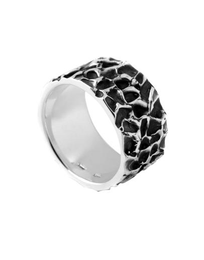 Современное серебряное кольцо «Текстура», 13 мм. - 21
